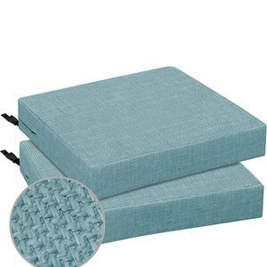Waterproof Linen Patio Cushions Teal Color